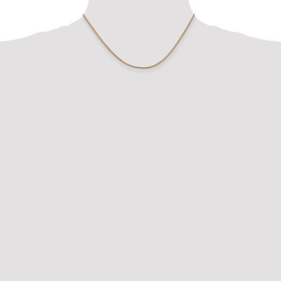 1mm, 14k Yellow Gold, Solid Franco Chain Necklace, 16 Inch - Picture 2 of 8